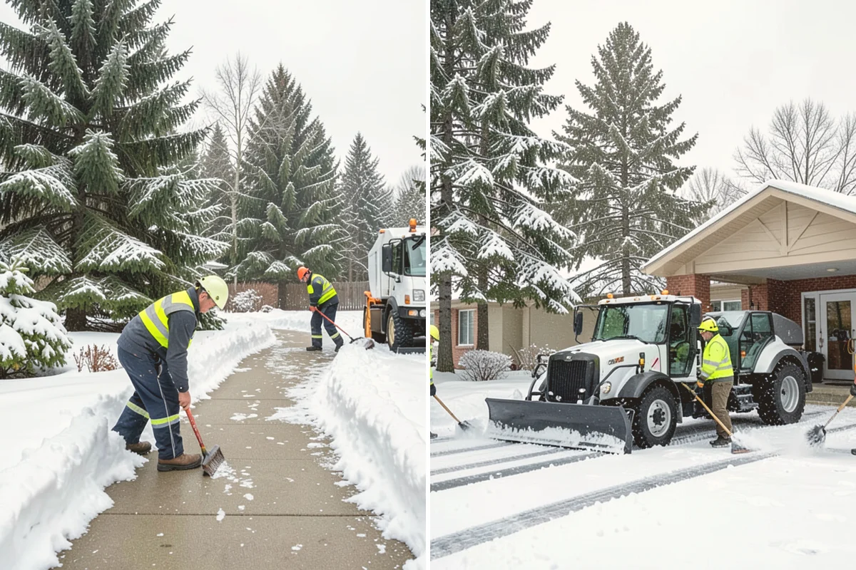 Hotel Sidewalk Clearing in Bellevue, King County, WA - Clear the arrival canopy and check-in walk as top priority