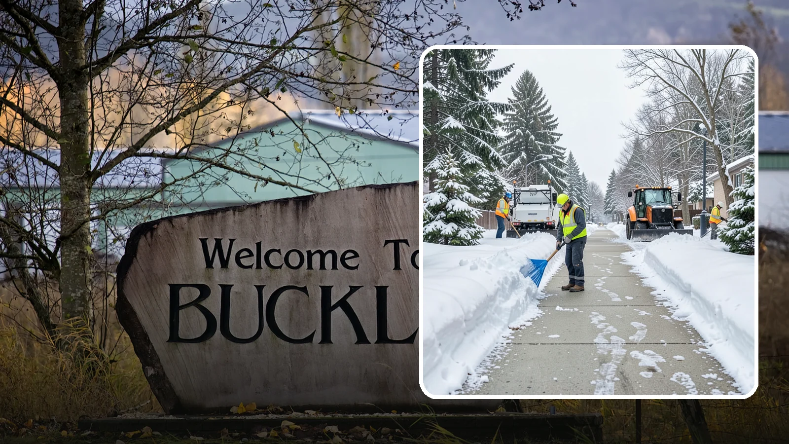 Hotel Sidewalk Clearing in Buckley, Pierce County, WA - Guest-entrance sidewalk clearing for Western Washington hotels, keeping arrival walks, luggage paths, and side entries clear...