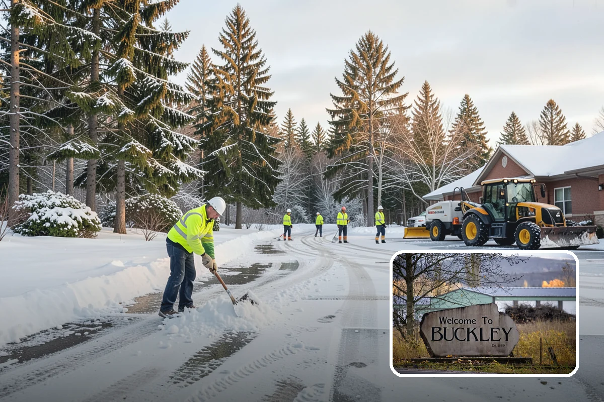 Hotel Sidewalk Clearing in Buckley, Pierce County, WA - Around-the-clock coverage matches 24-hour guest arrivals