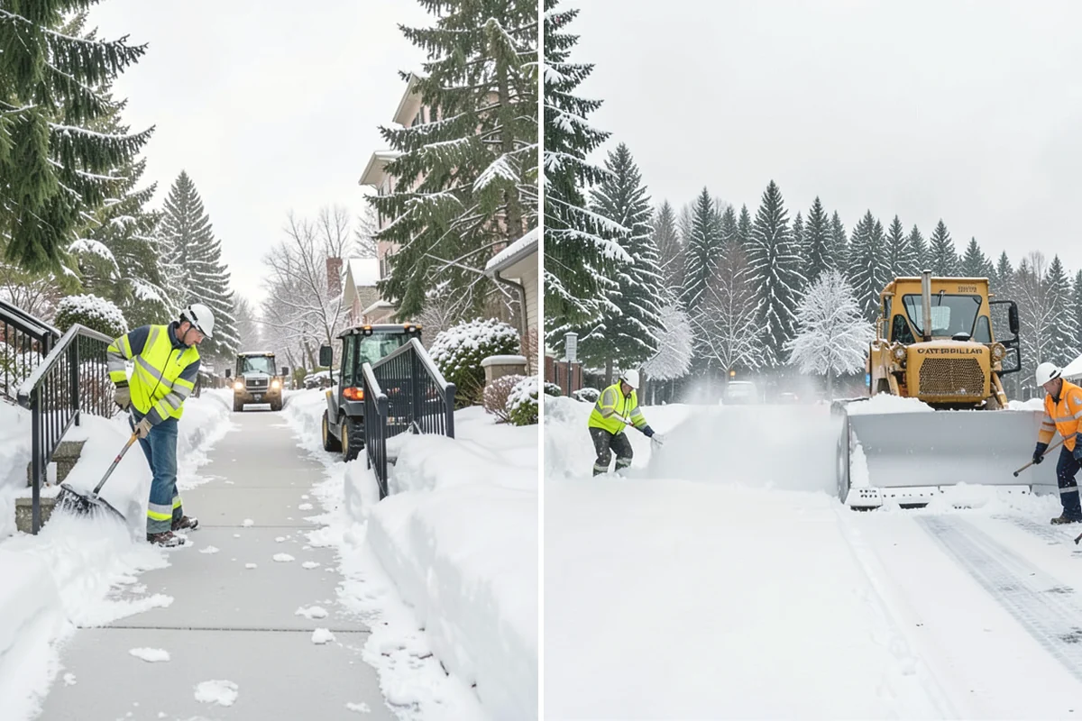 Hotel Sidewalk Clearing in Carnation, King County, WA - Clear the arrival canopy and check-in walk as top priority