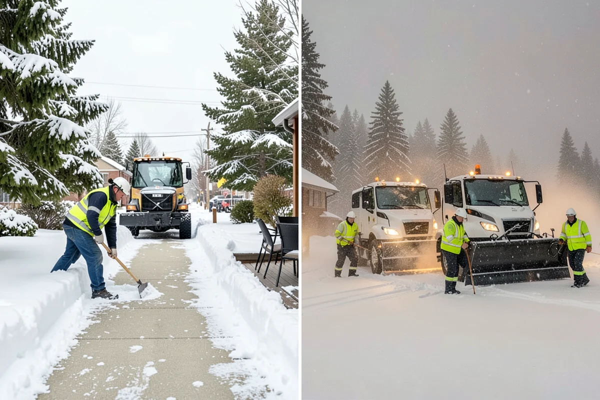 Hotel Sidewalk Clearing in Clyde Hill, King County, WA - Clear the arrival canopy and check-in walk as top priority