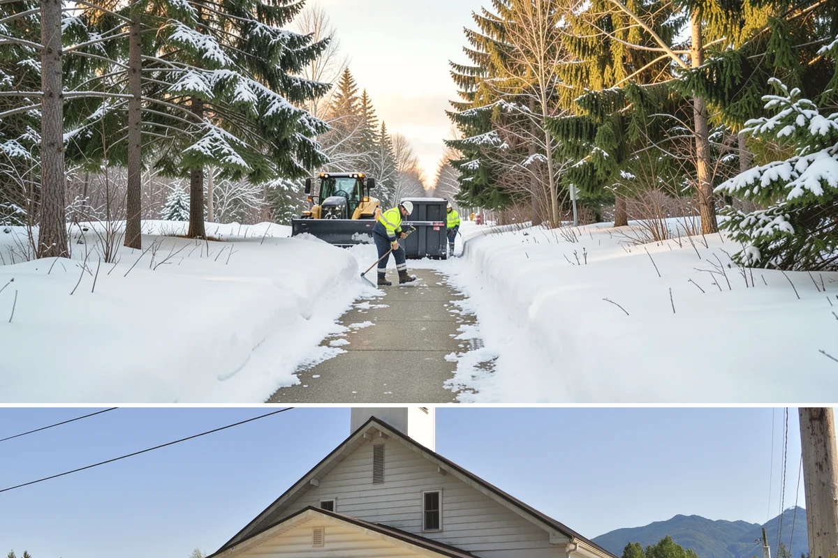Hotel Sidewalk Clearing in Concrete, Skagit County, WA - Hotel demand is steady from December through February, with overnight freezing drizzle posing the greatest risk to late-arriving...