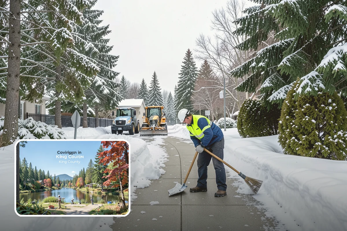 Hotel Sidewalk Clearing in Covington, King County, WA - Around-the-clock coverage matches 24-hour guest arrivals