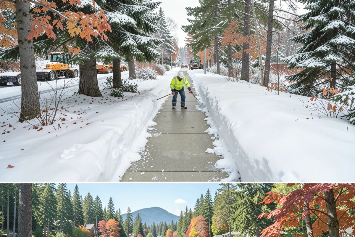 Hotel Sidewalk Clearing in Covington, King County, WA - Hotel demand is steady from December through February, with overnight freezing drizzle posing the greatest risk to late-arriving...