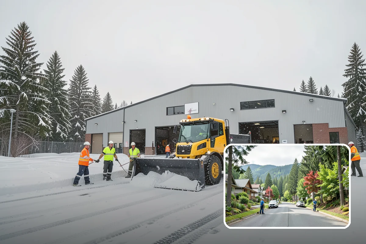 Hotel Sidewalk Clearing in Darrington, Snohomish County, WA - Around-the-clock coverage matches 24-hour guest arrivals