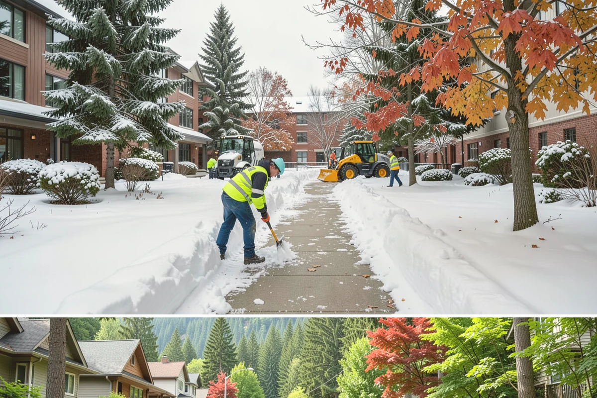 Hotel Sidewalk Clearing in Darrington, Snohomish County, WA - Hotel demand is steady from December through February, with overnight freezing drizzle posing the greatest risk to late-arriving...