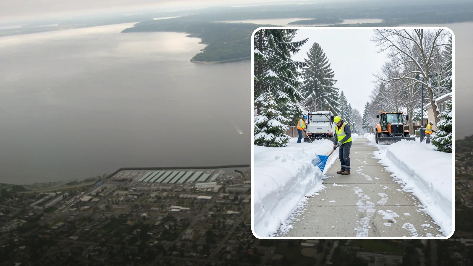 Hotel Sidewalk Clearing in Des Moines, King County, WA - Guest-entrance sidewalk clearing for Western Washington hotels, keeping arrival walks, luggage paths, and side entries clear...