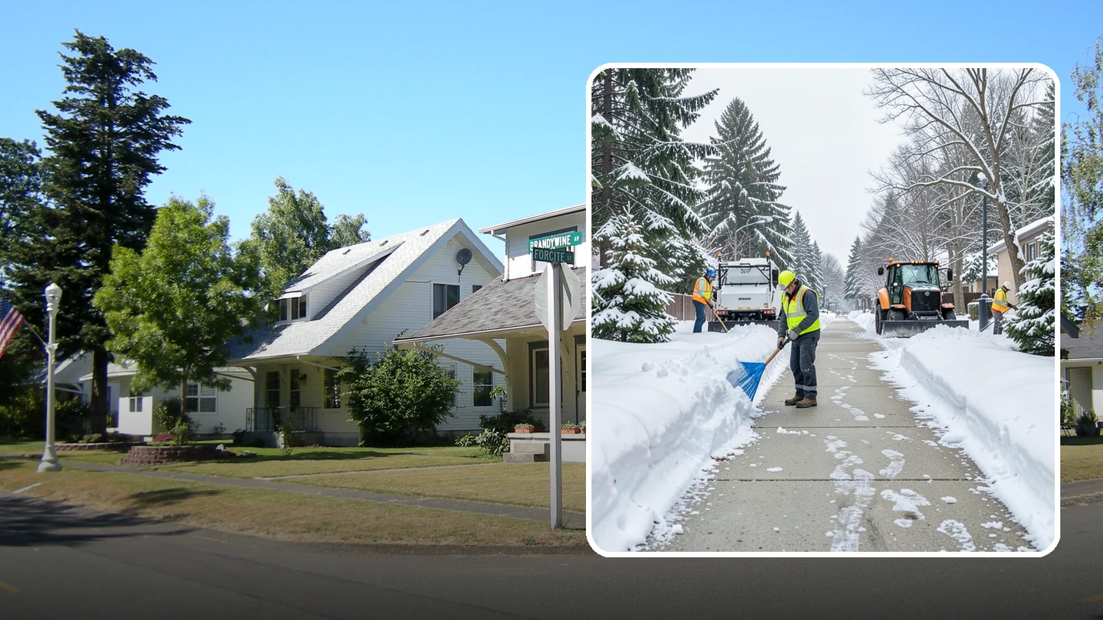 Hotel Sidewalk Clearing in DuPont, Pierce County, WA - Guest-entrance sidewalk clearing for Western Washington hotels, keeping arrival walks, luggage paths, and side entries clear...