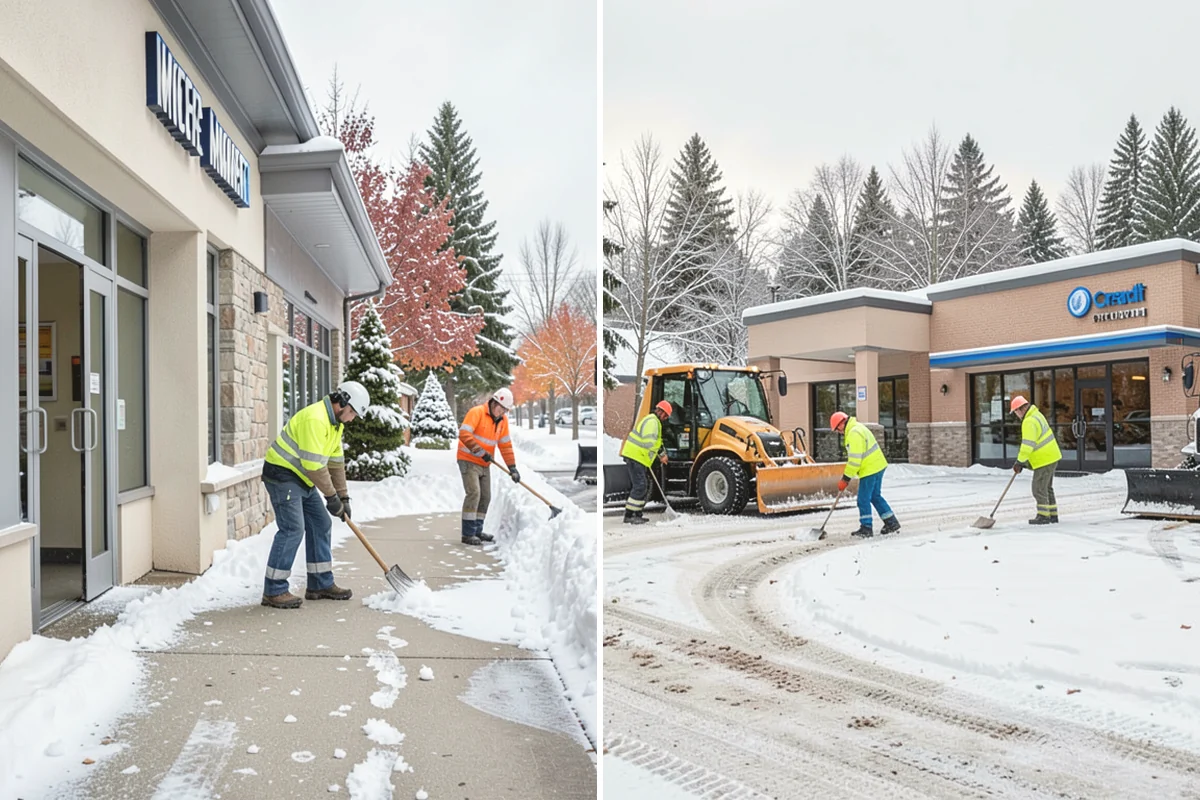Hotel Sidewalk Clearing in Duvall, King County, WA - Clear the arrival canopy and check-in walk as top priority