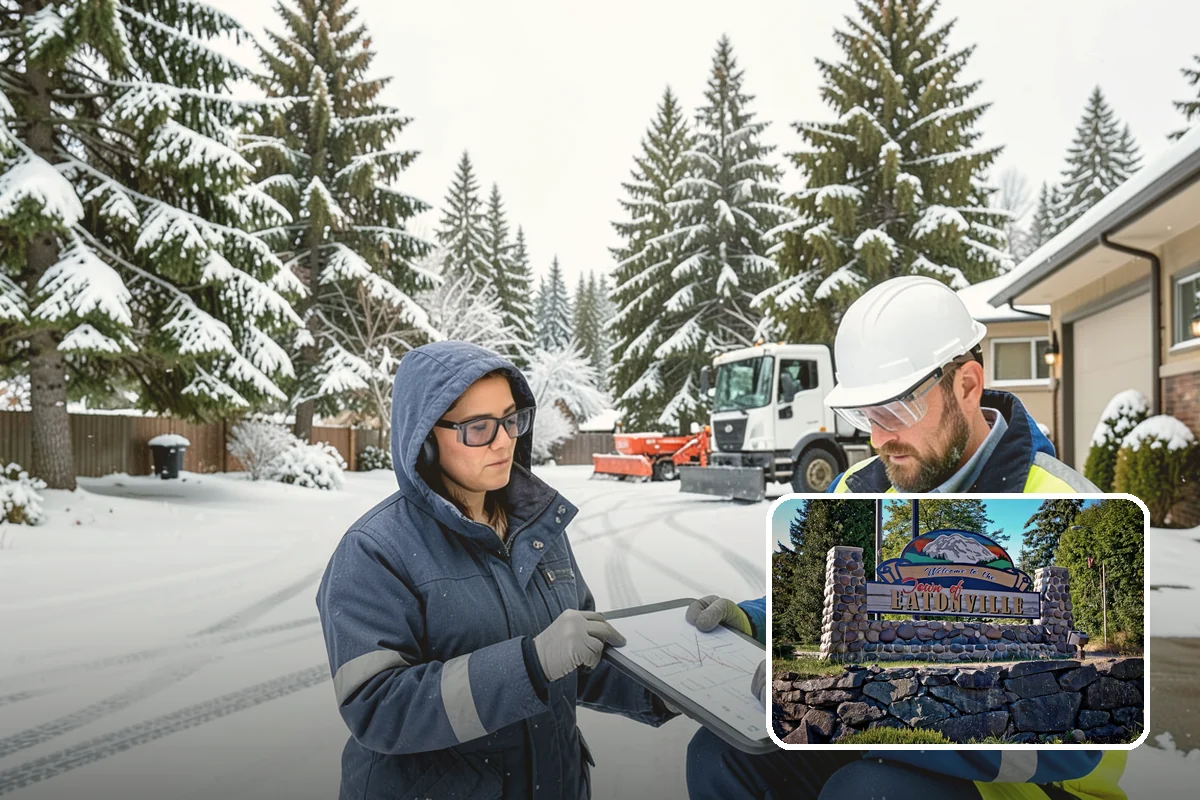 Hotel Sidewalk Clearing in Eatonville, Pierce County, WA - Around-the-clock coverage matches 24-hour guest arrivals