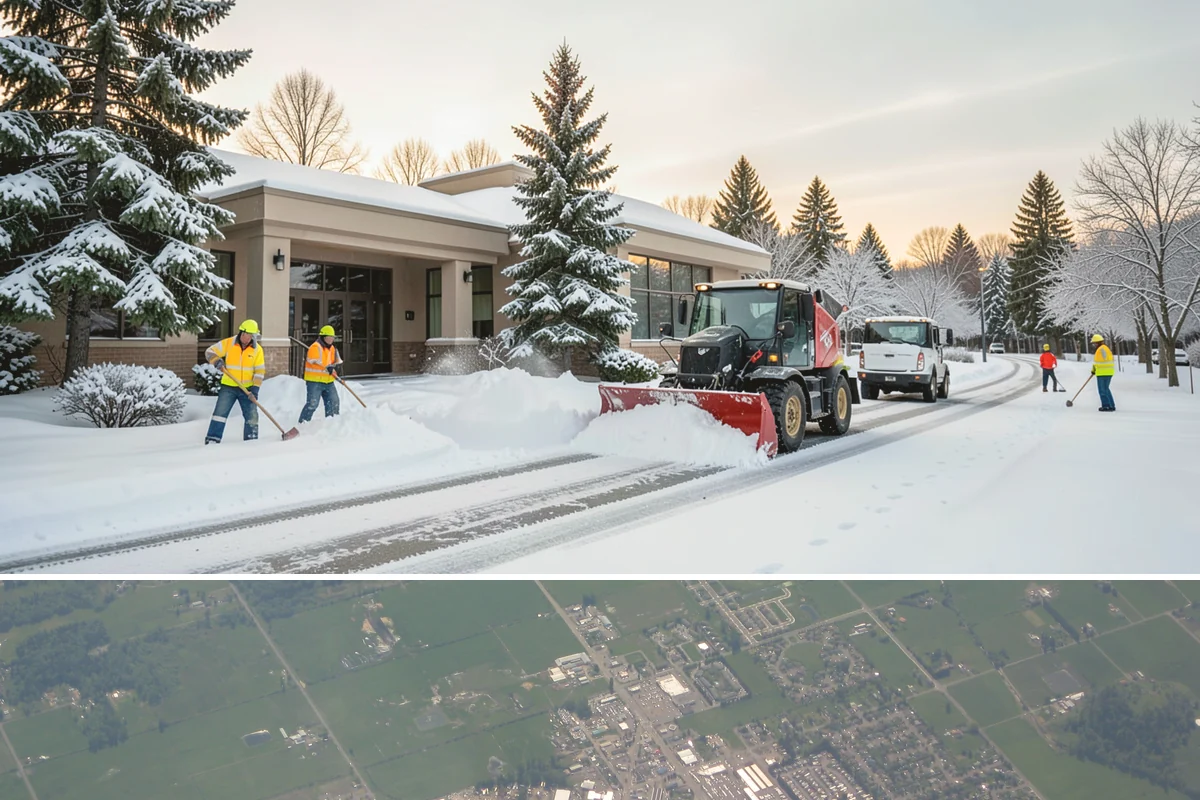 Hotel Sidewalk Clearing in Enumclaw, King County, WA - Hotel demand is steady from December through February, with overnight freezing drizzle posing the greatest risk to late-arriving...