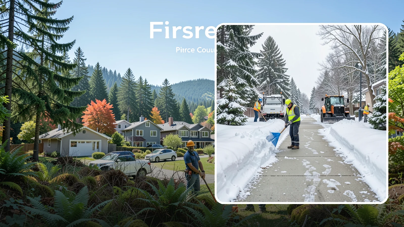 Hotel Sidewalk Clearing in Fircrest, Pierce County, WA - Guest-entrance sidewalk clearing for Western Washington hotels, keeping arrival walks, luggage paths, and side entries clear...