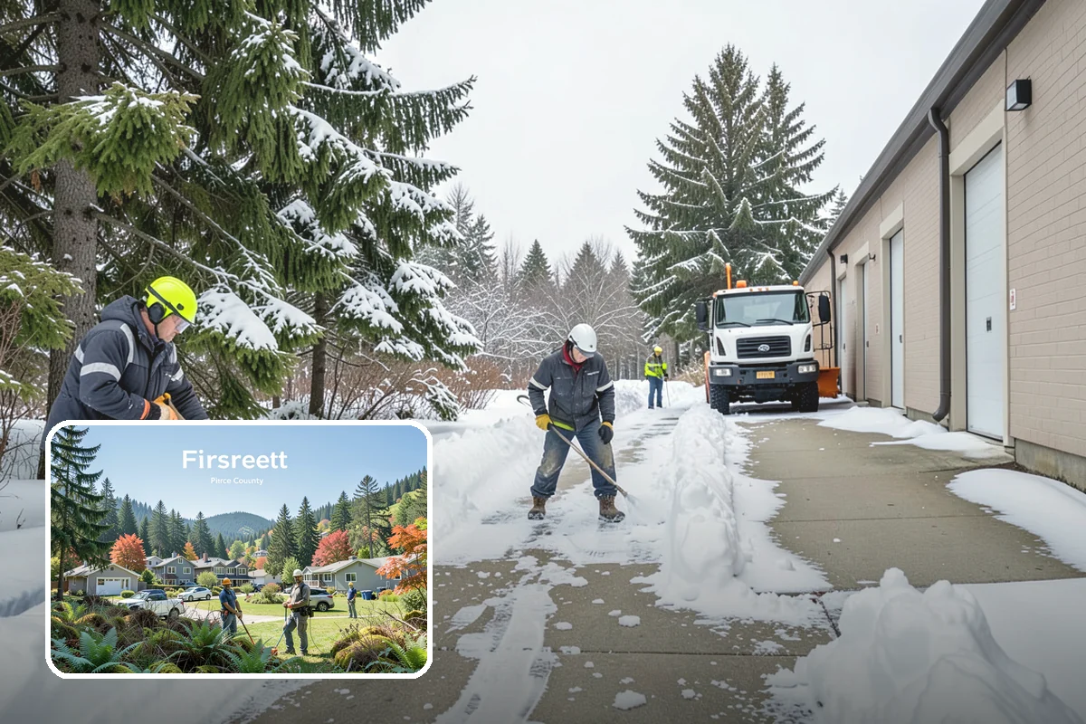 Hotel Sidewalk Clearing in Fircrest, Pierce County, WA - Around-the-clock coverage matches 24-hour guest arrivals