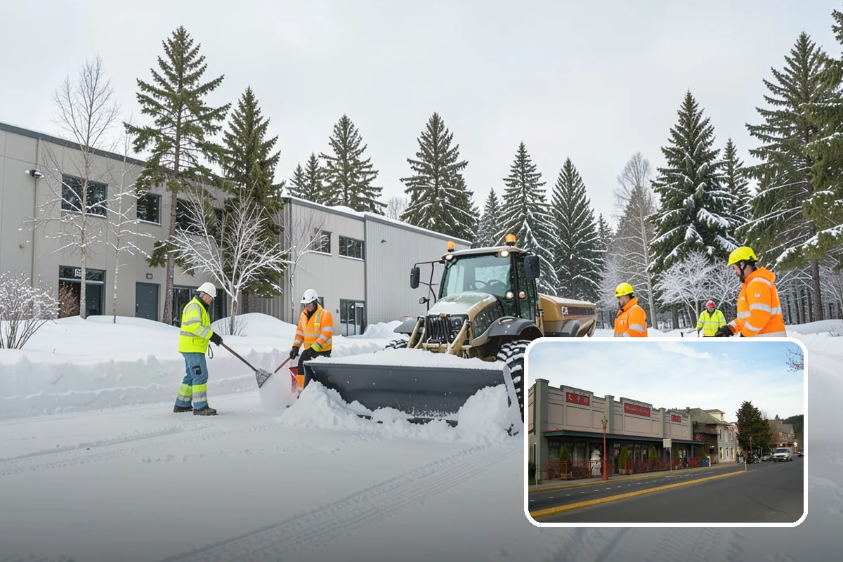 Hotel Sidewalk Clearing in Issaquah, King County, WA - Around-the-clock coverage matches 24-hour guest arrivals