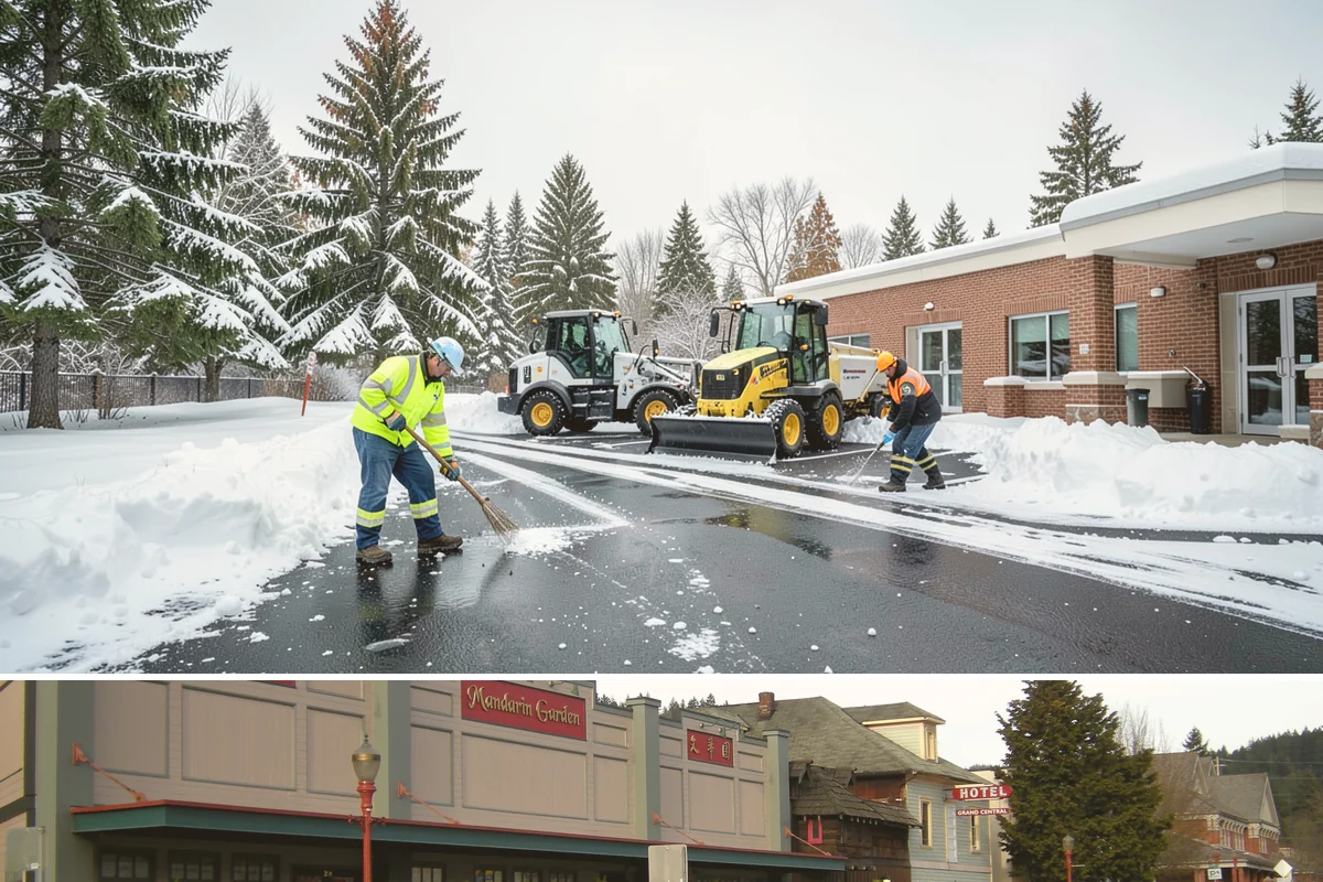 Hotel Sidewalk Clearing in Issaquah, King County, WA - Hotel demand is steady from December through February, with overnight freezing drizzle posing the greatest risk to late-arriving...