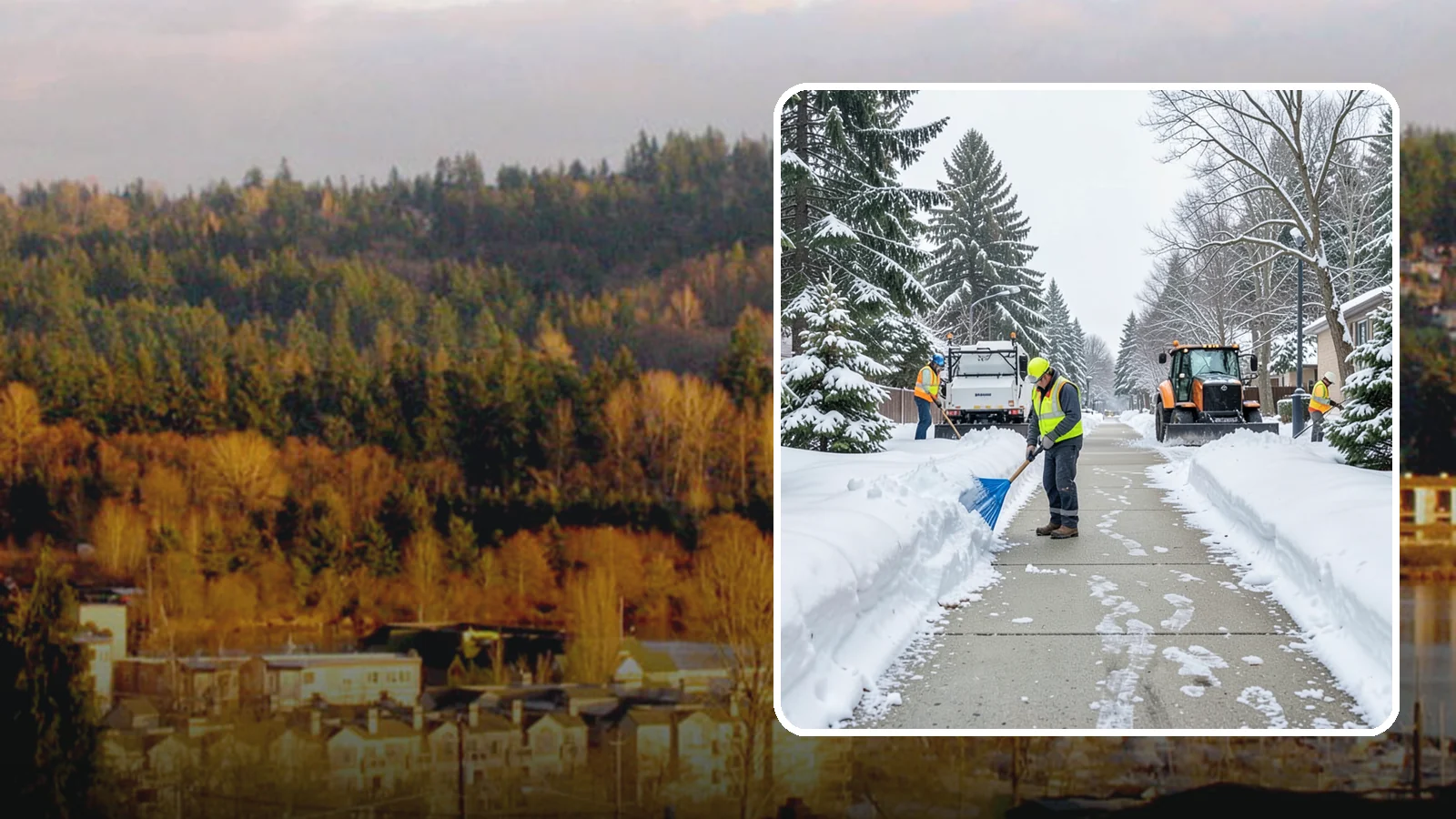 Hotel Sidewalk Clearing in Kenmore, King County, WA - Guest-entrance sidewalk clearing for Western Washington hotels, keeping arrival walks, luggage paths, and side entries clear...