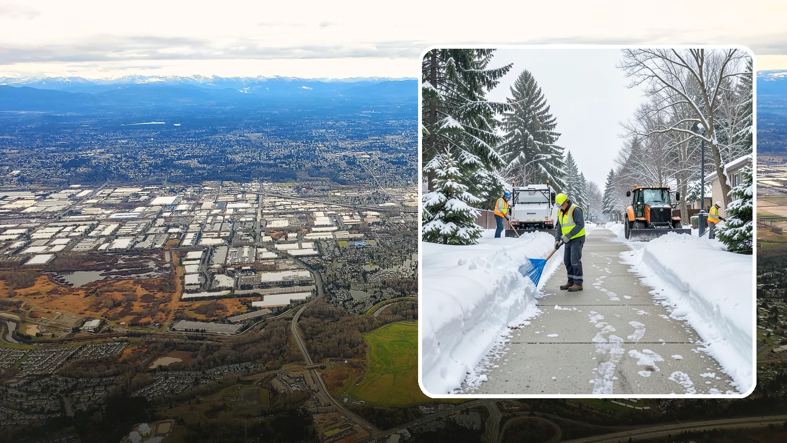 Hotel Sidewalk Clearing in Kent, King County, WA - Guest-entrance sidewalk clearing for Western Washington hotels, keeping arrival walks, luggage paths, and side entries clear...