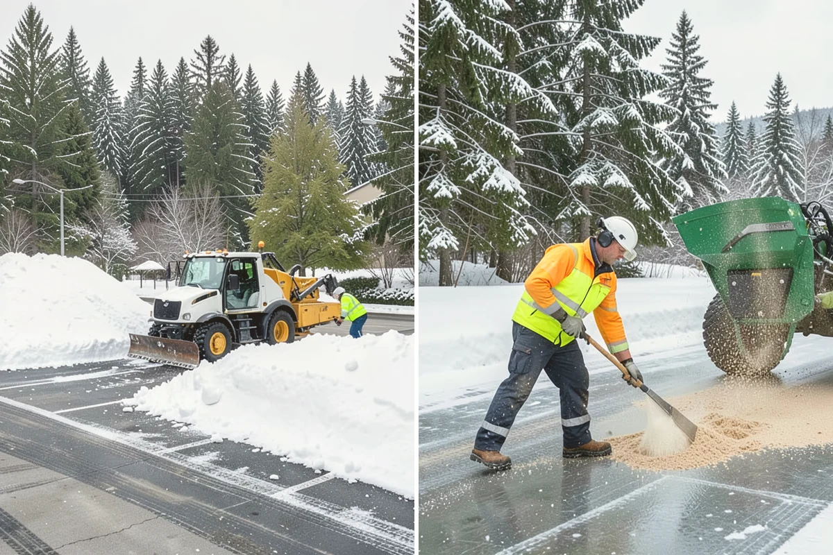 Hotel Sidewalk Clearing in Kent, King County, WA - Clear the arrival canopy and check-in walk as top priority