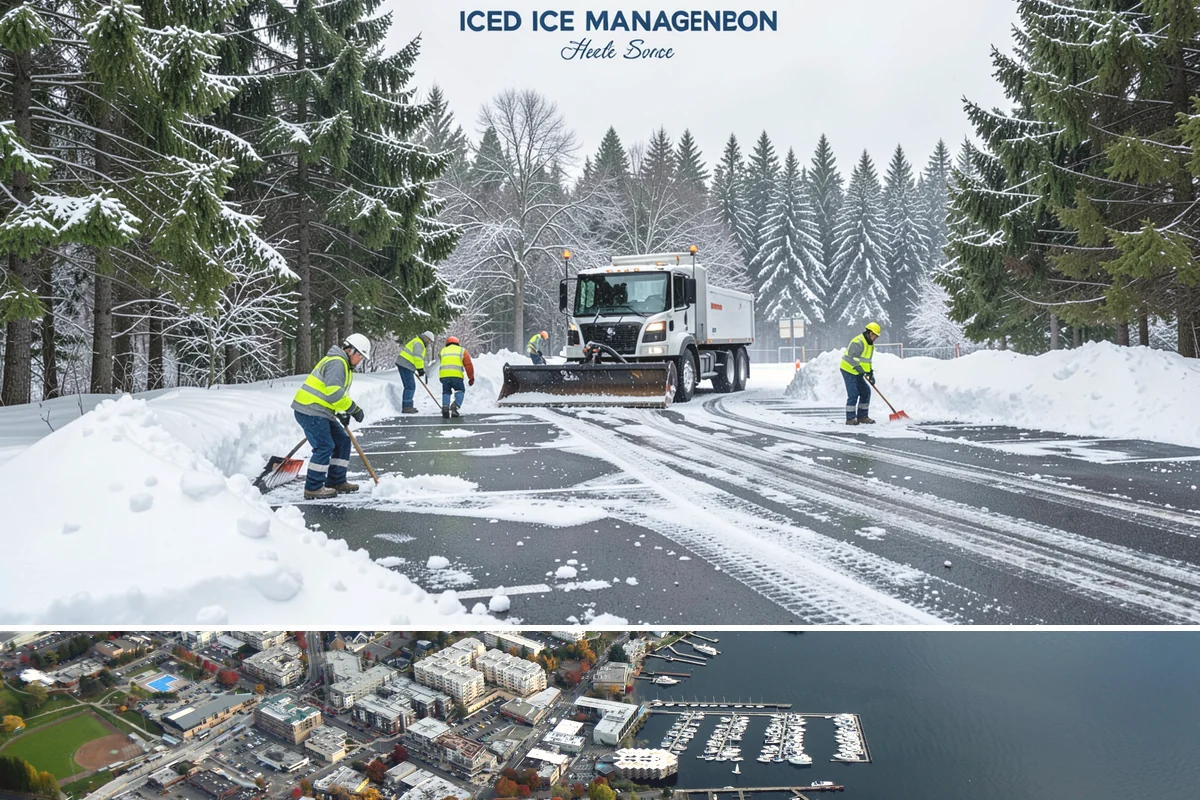 Hotel Sidewalk Clearing in Kirkland, King County, WA - Hotel demand is steady from December through February, with overnight freezing drizzle posing the greatest risk to late-arriving...