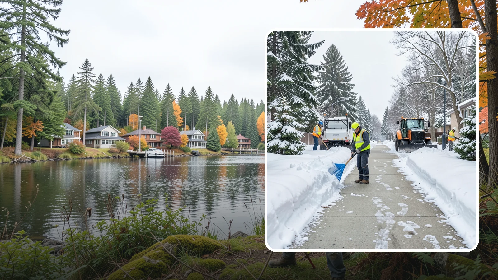 Hotel Sidewalk Clearing in La Conner, Skagit County, WA - Guest-entrance sidewalk clearing for Western Washington hotels, keeping arrival walks, luggage paths, and side entries clear...
