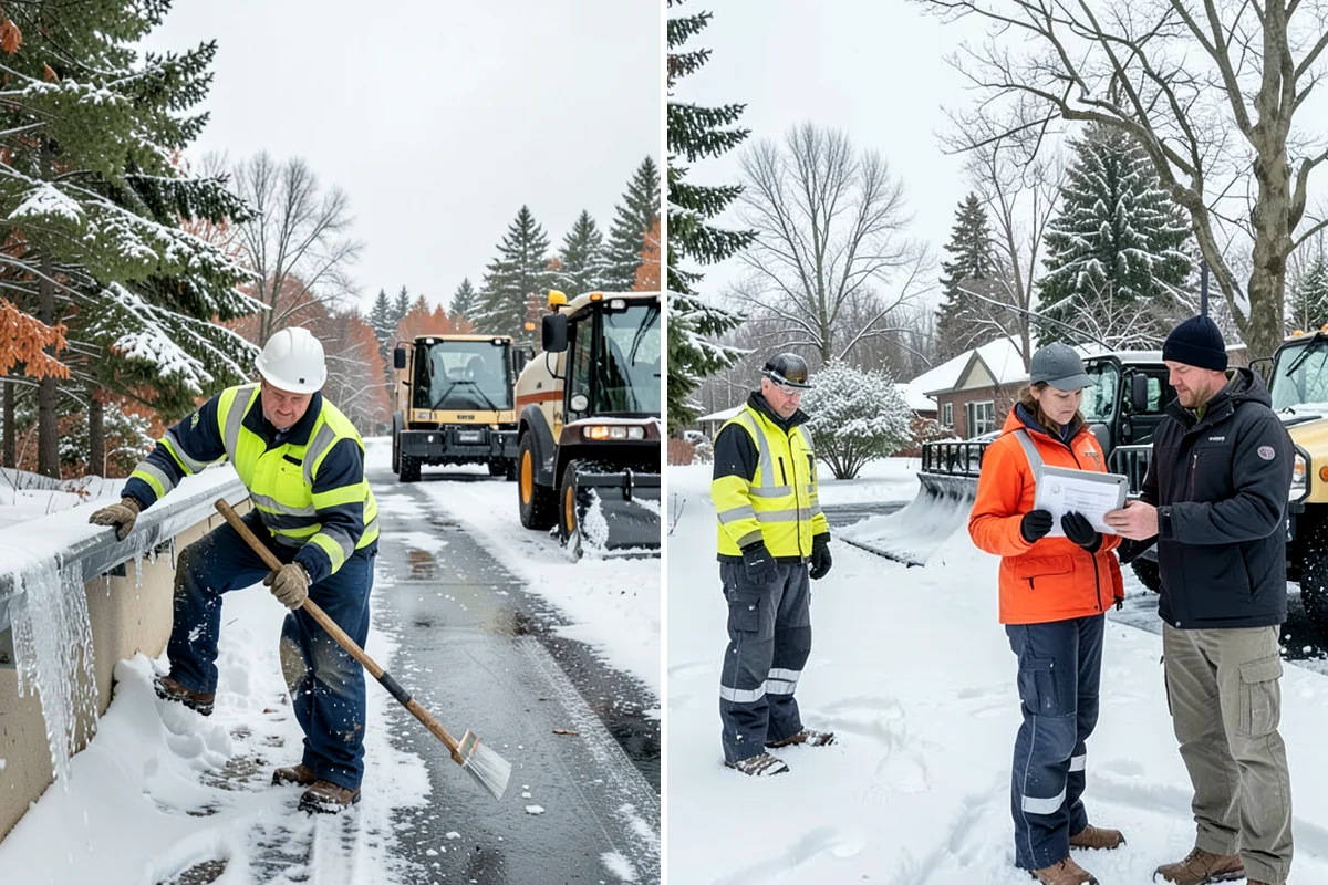 Hotel Sidewalk Clearing in Lake Forest Park, King County, WA - Clear the arrival canopy and check-in walk as top priority