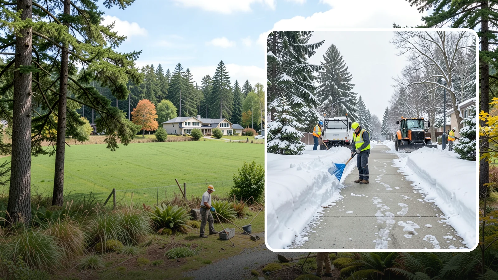 Hotel Sidewalk Clearing in Lyman, Skagit County, WA - Guest-entrance sidewalk clearing for Western Washington hotels, keeping arrival walks, luggage paths, and side entries clear...