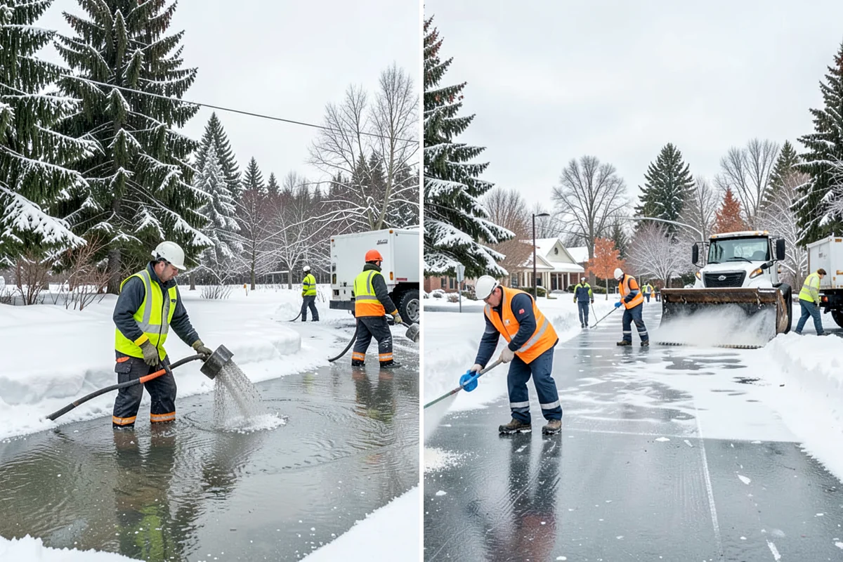 Hotel Sidewalk Clearing in Lyman, Skagit County, WA - Clear the arrival canopy and check-in walk as top priority