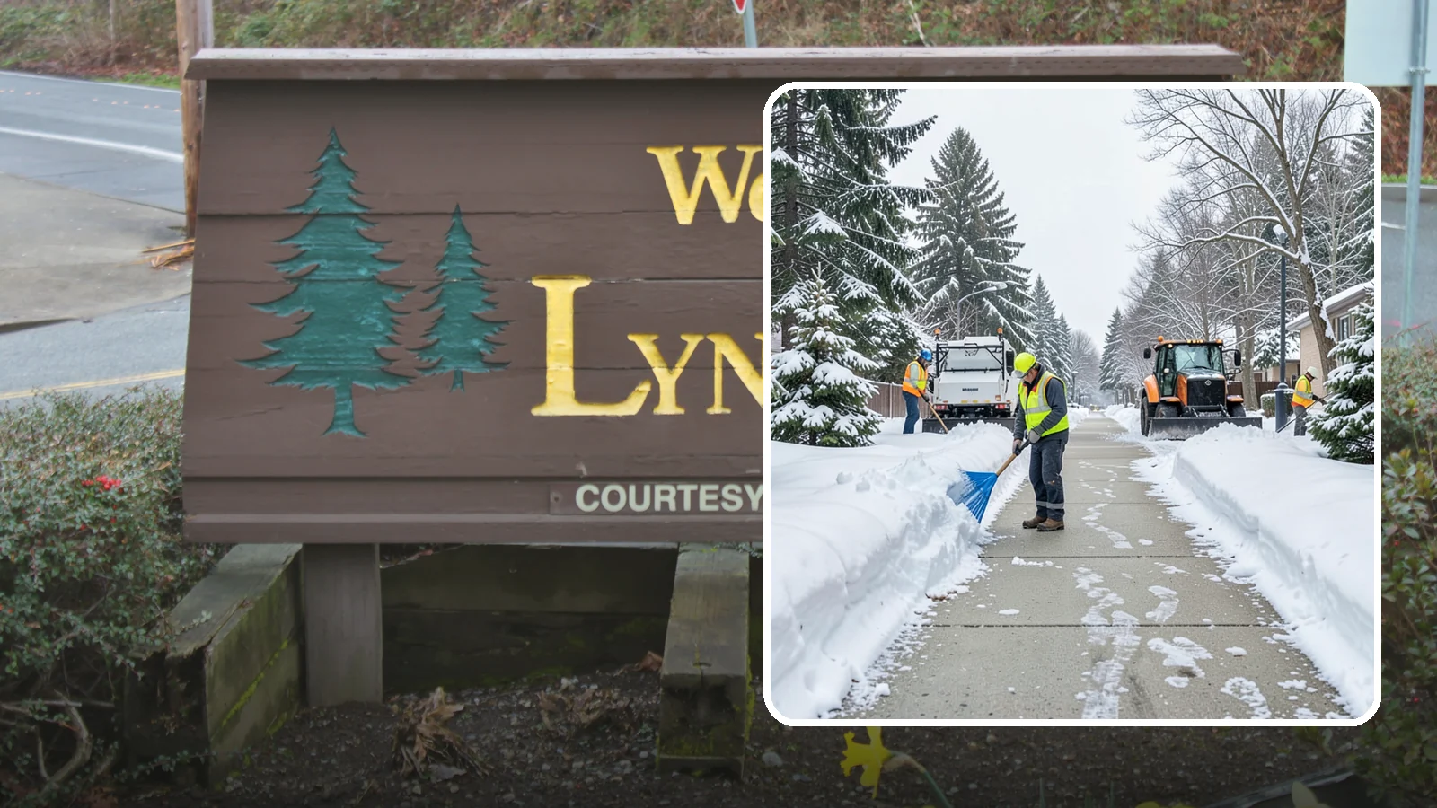 Hotel Sidewalk Clearing in Lynnwood, Snohomish County, WA - Guest-entrance sidewalk clearing for Western Washington hotels, keeping arrival walks, luggage paths, and side entries clear...