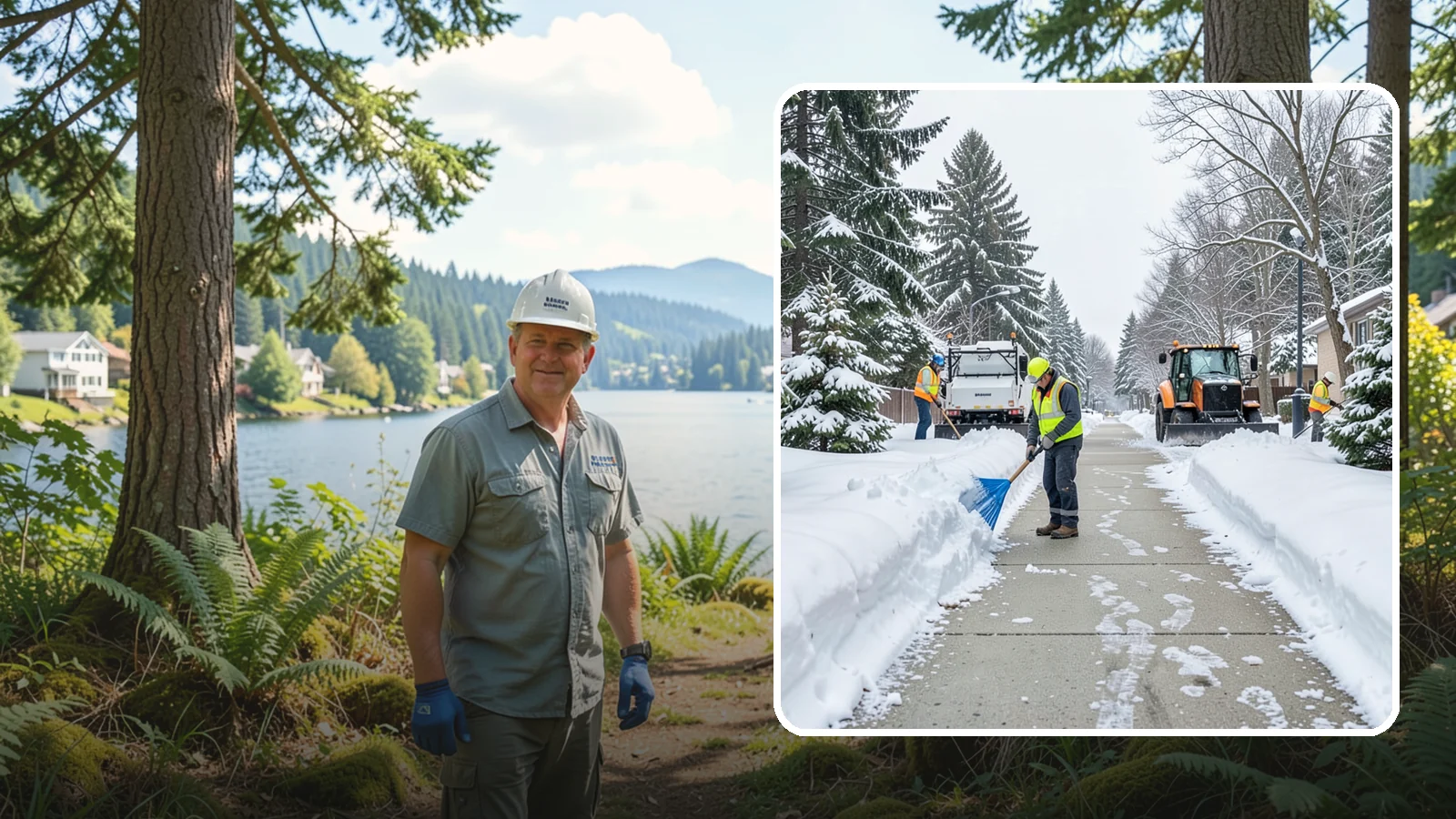 Hotel Sidewalk Clearing in Milton, King County, WA - Guest-entrance sidewalk clearing for Western Washington hotels, keeping arrival walks, luggage paths, and side entries clear...