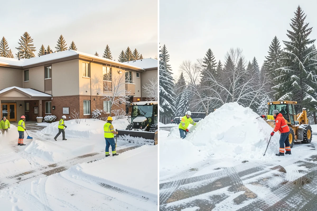 Hotel Sidewalk Clearing in Monroe, Snohomish County, WA - Clear the arrival canopy and check-in walk as top priority