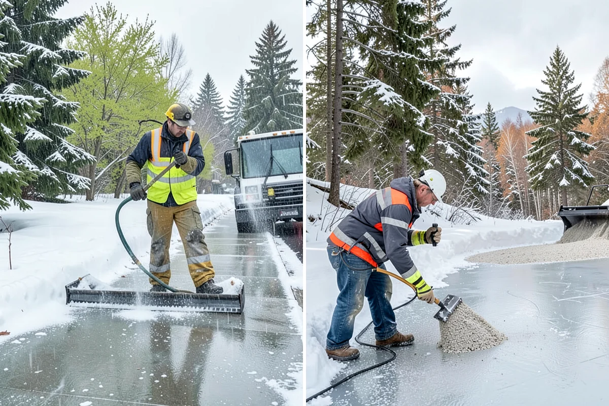 Hotel Sidewalk Clearing in Normandy Park, King County, WA - Clear the arrival canopy and check-in walk as top priority