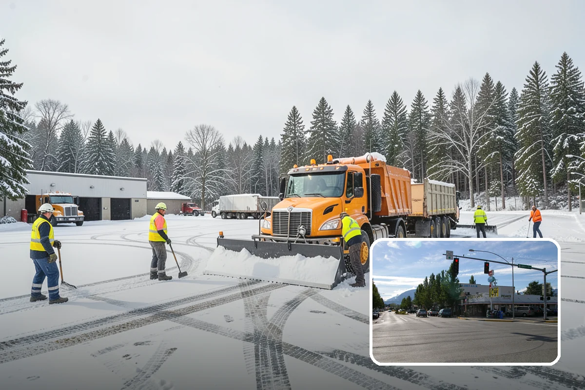 Hotel Sidewalk Clearing in North Bend, King County, WA - Around-the-clock coverage matches 24-hour guest arrivals