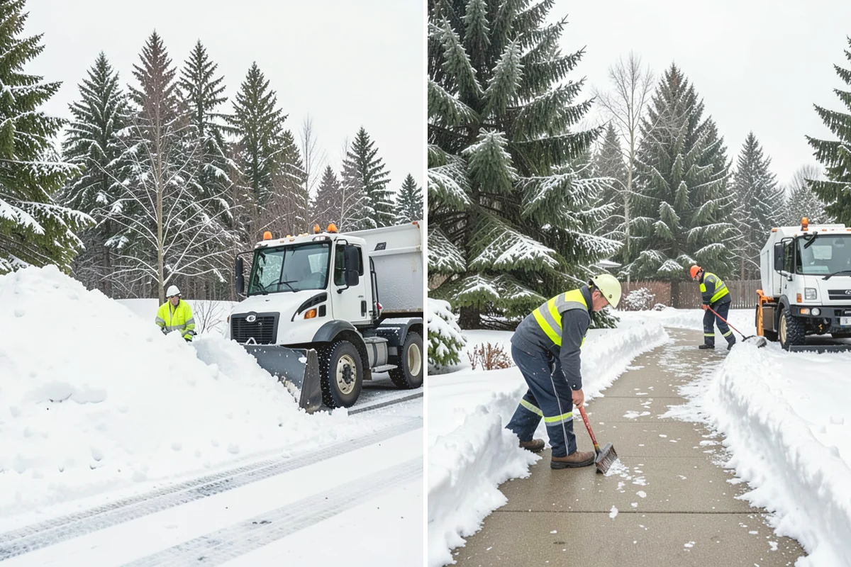 Hotel Sidewalk Clearing in North Bend, King County, WA - Clear the arrival canopy and check-in walk as top priority