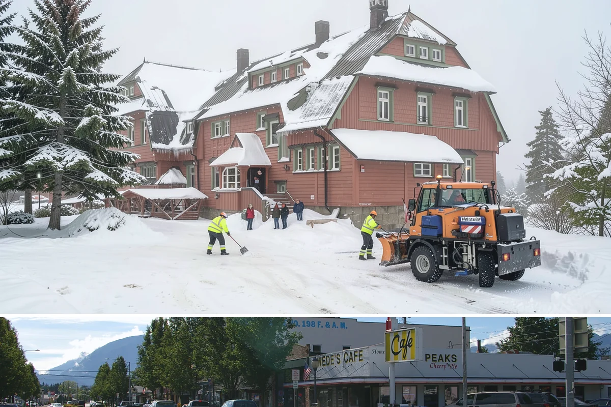 Hotel Sidewalk Clearing in North Bend, King County, WA - Hotel demand is steady from December through February, with overnight freezing drizzle posing the greatest risk to late-arriving...
