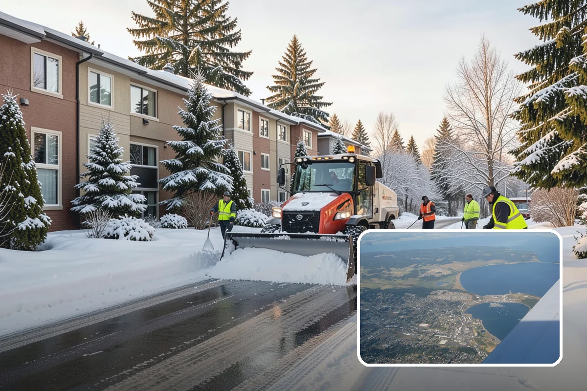 Hotel Sidewalk Clearing in Oak Harbor, Island County, WA - Around-the-clock coverage matches 24-hour guest arrivals