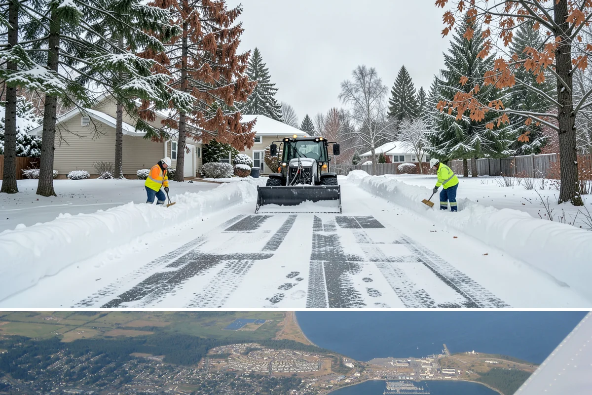 Hotel Sidewalk Clearing in Oak Harbor, Island County, WA - Hotel demand is steady from December through February, with overnight freezing drizzle posing the greatest risk to late-arriving...