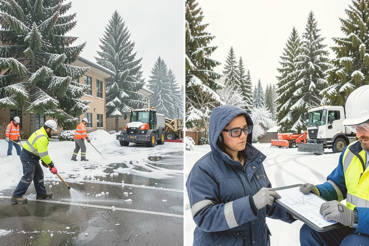 Hotel Sidewalk Clearing in Orting, Pierce County, WA - Clear the arrival canopy and check-in walk as top priority