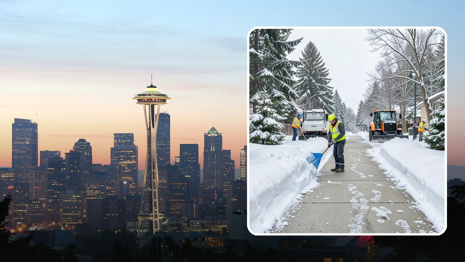 Hotel Sidewalk Clearing in Seattle, King County, WA - Guest-entrance sidewalk clearing for Western Washington hotels, keeping arrival walks, luggage paths, and side entries clear...