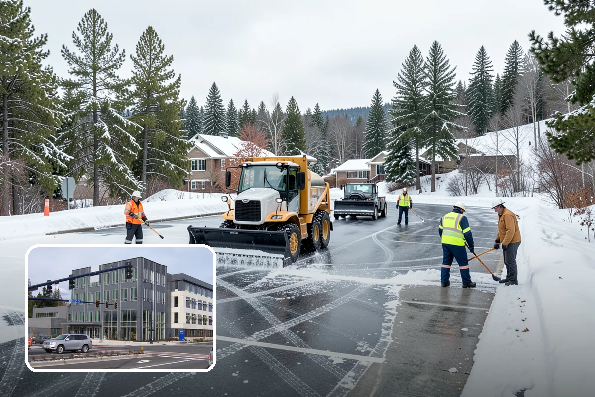 Hotel Sidewalk Clearing in Shoreline, King County, WA - Around-the-clock coverage matches 24-hour guest arrivals
