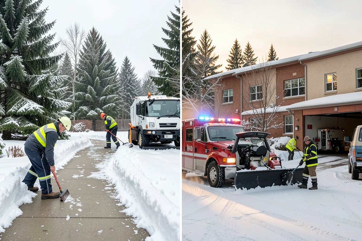 Hotel Sidewalk Clearing in Shoreline, King County, WA - Clear the arrival canopy and check-in walk as top priority