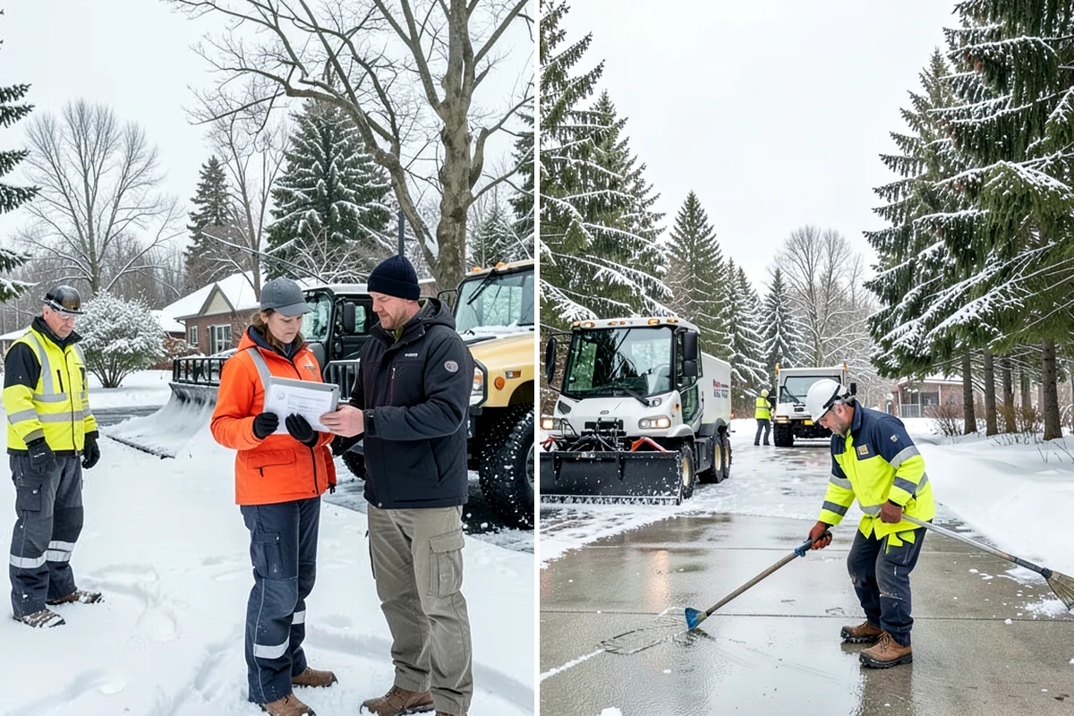 Hotel Sidewalk Clearing in Snoqualmie, King County, WA - Clear the arrival canopy and check-in walk as top priority