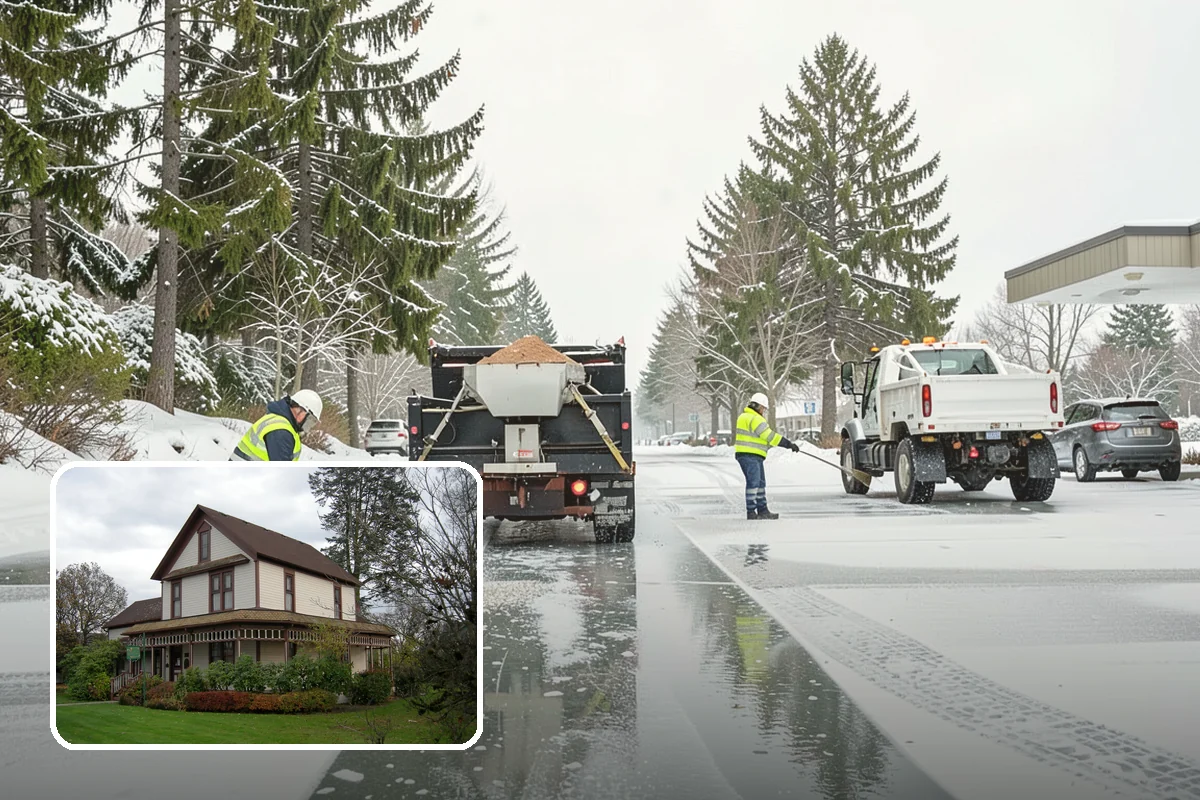 Hotel Sidewalk Clearing in Sumner, Pierce County, WA - Around-the-clock coverage matches 24-hour guest arrivals