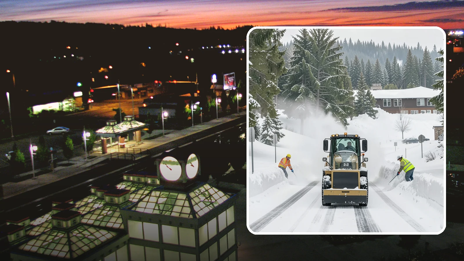 Hotel Snow Plowing in Auburn, King County, WA - We plow hotel lots, the porte-cochere, and guest entrances around the clock so arriving travelers always find safe access.