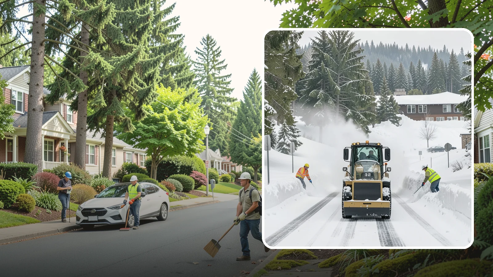 Hotel Snow Plowing in Beaux Arts Village, King County, WA - We plow hotel lots, the porte-cochere, and guest entrances around the clock so arriving travelers always find safe access.