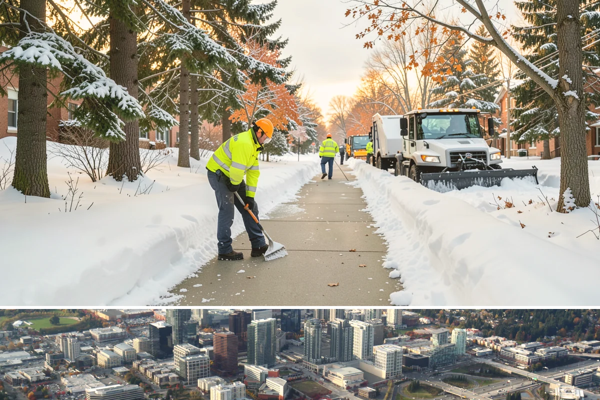 Hotel Snow Plowing in Bellevue, King County, WA - Arrange 24-hour seasonal coverage before winter so guests always arrive to a clear entrance.