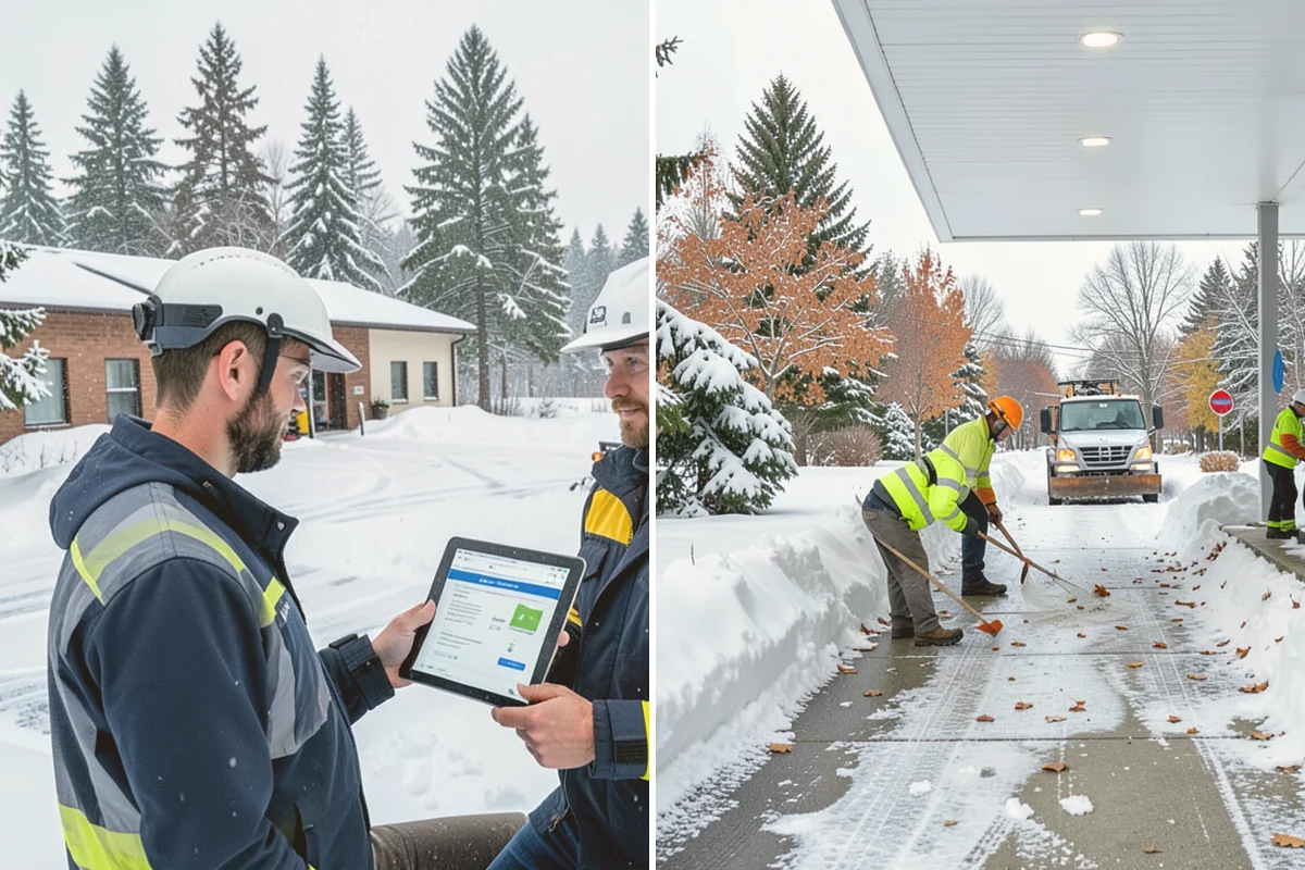 Hotel Snow Plowing in Brier, Snohomish County, WA - Set 24-hour priorities for the porte-cochere, entrances, and guest lot