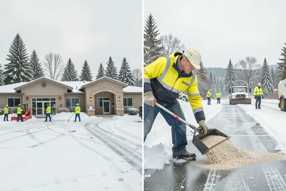 Hotel Snow Plowing in Burien, King County, WA - Set 24-hour priorities for the porte-cochere, entrances, and guest lot