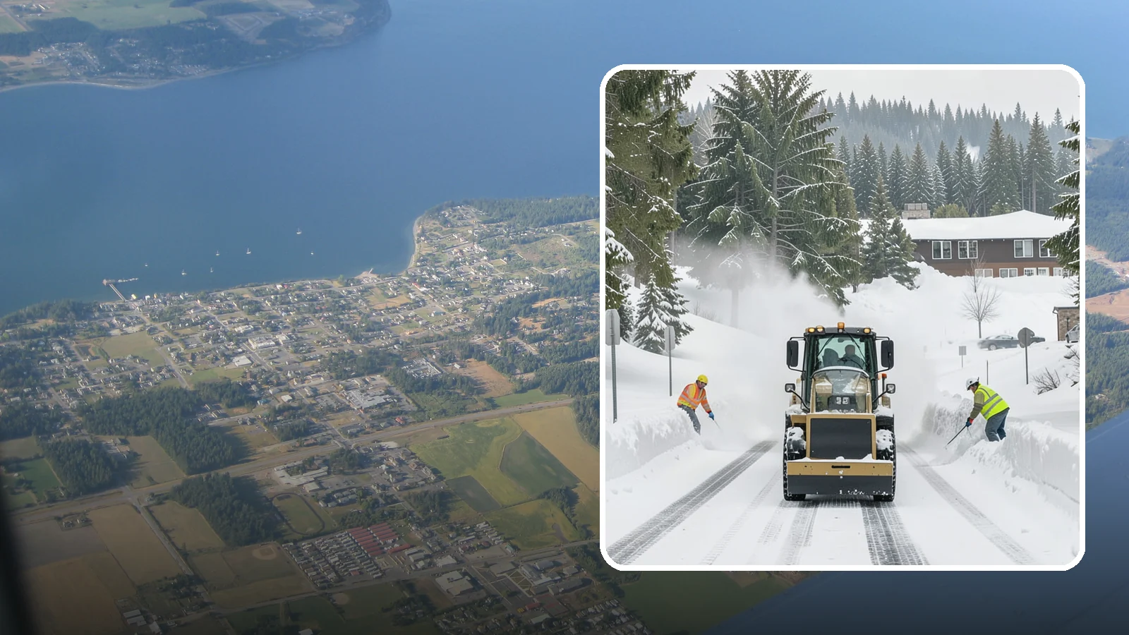 Hotel Snow Plowing in Coupeville, Island County, WA - We plow hotel lots, the porte-cochere, and guest entrances around the clock so arriving travelers always find safe access.