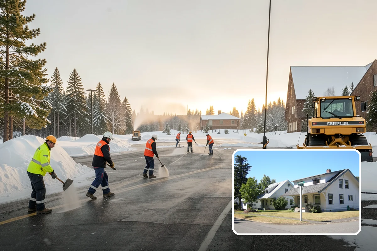Hotel Snow Plowing in DuPont, Pierce County, WA - Porte-cochere and guest lot cleared on a 24-hour basis