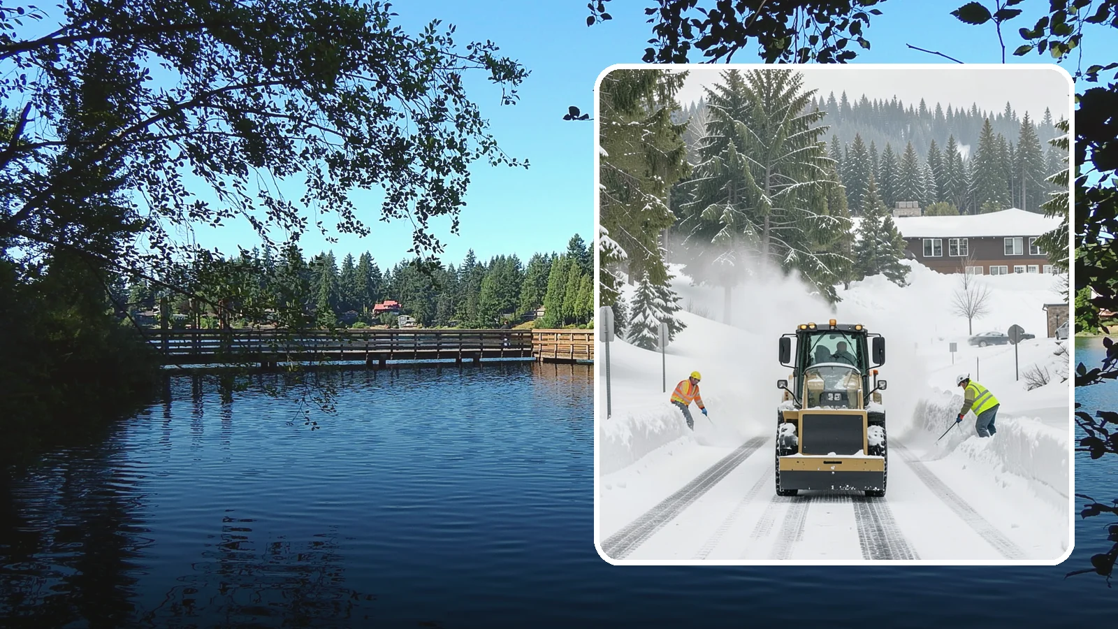 Hotel Snow Plowing in Federal Way, King County, WA - We plow hotel lots, the porte-cochere, and guest entrances around the clock so arriving travelers always find safe access.